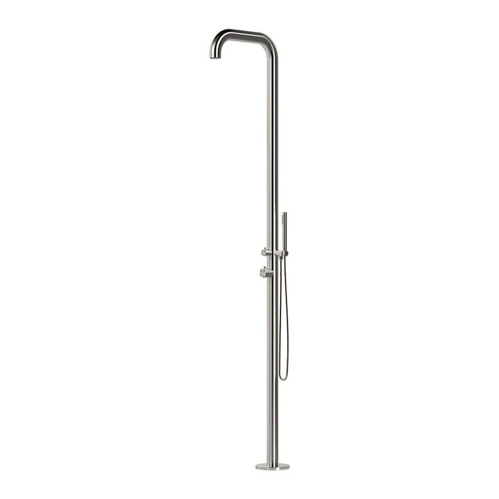 MPC Doccia per esterno in acciaio inox 316 satinato con deviatore sopra-sotto miscelatore calda-fredda e doccino flessibile in acciaio inox anticalcare MX1013-INOX - Image 2