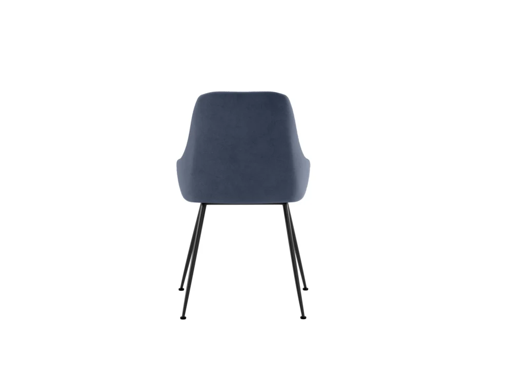 Sedia da pranzo Nandy in microfibra avio con gambe in metallo nero - Design ergonomico e imbottito - Stones - Image 4