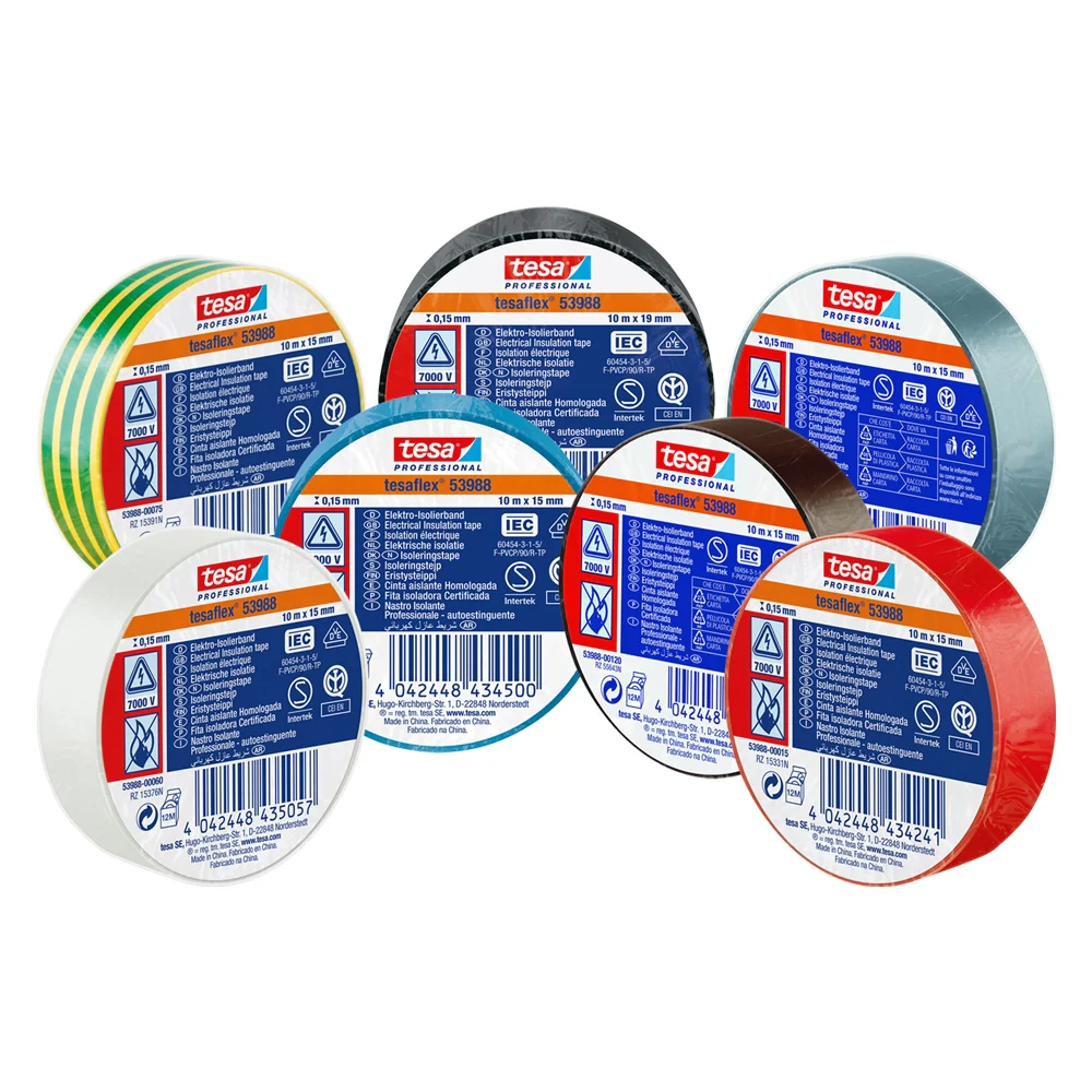 NASTRO ISOLANTE 'PROFESSIONAL 53988' mm. 25 x 25 mt - bianco- 10 pezzi  - TESA