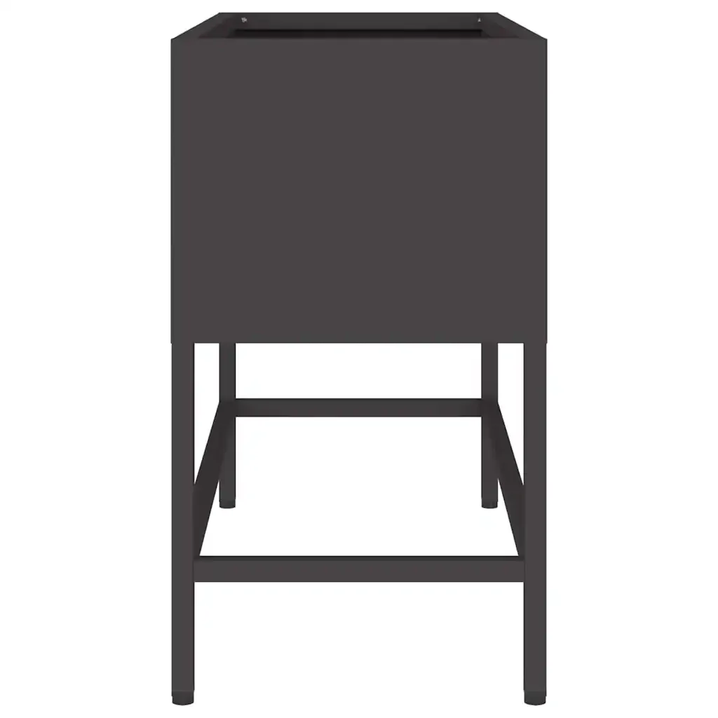 Vaso da Giardino Rialzato Nero 60 x 26 x 45 cm Acciaio 865883 - Image 6
