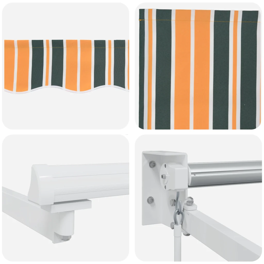 Ombrello retrattile manuale Verde e Giallo 450x300 cm - Image 8