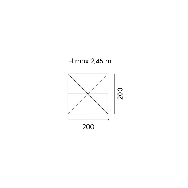 Ombrellone 2 X 2 Fusto Alluminio Antracite Poliestere Ecru' Moia - Image 3