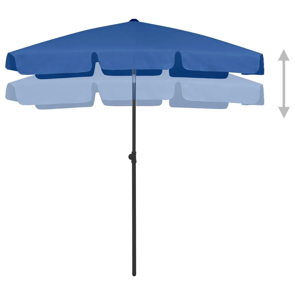 Ombrellone da Spiaggia Azzurro 180x120 cm 314726 - Image 2