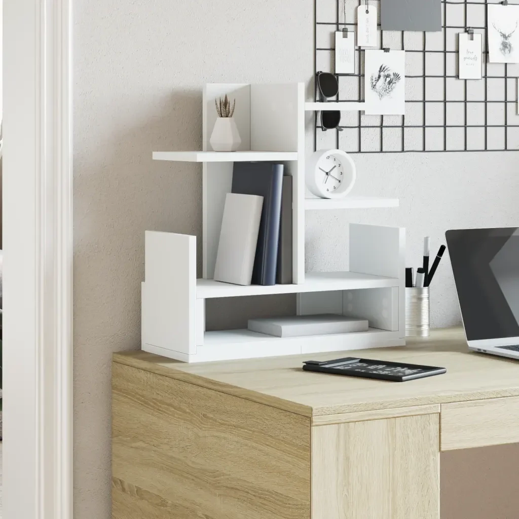 Organizer per la Scrivania Bianco 49x20x52,5 cm in Multistrato 848073 - Image 3