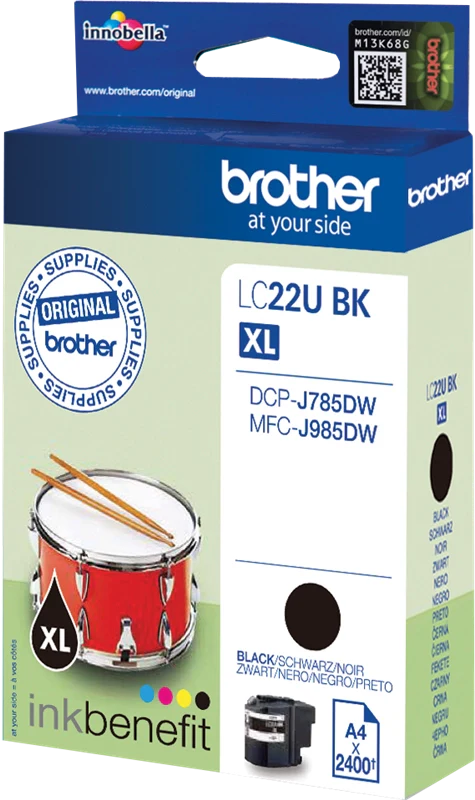 Brother LC22UBK cartuccia d'inchiostro 1 pz Originale Resa elevata (XL) Nero