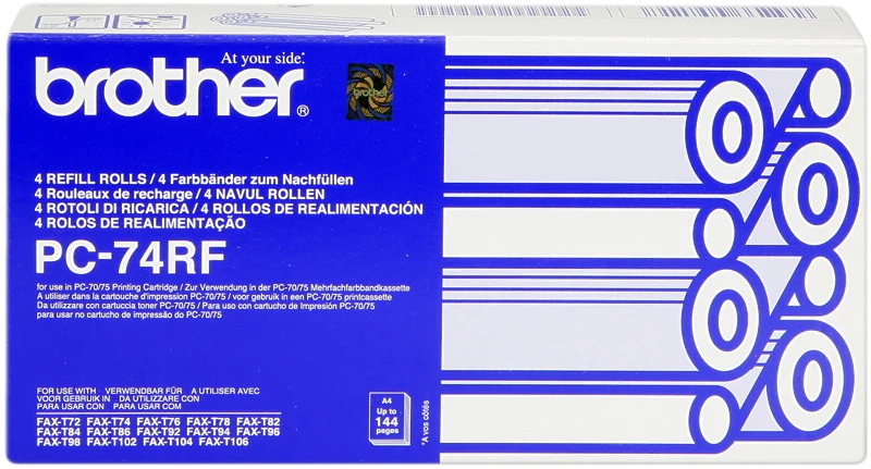 Brother PC-74RF ricambio per fax Nastro per fax 144 pagine Nero 4 pz