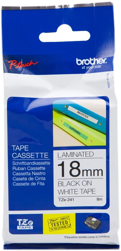 Brother TZE-241 nastro per etichettatrice Nero su bianco
