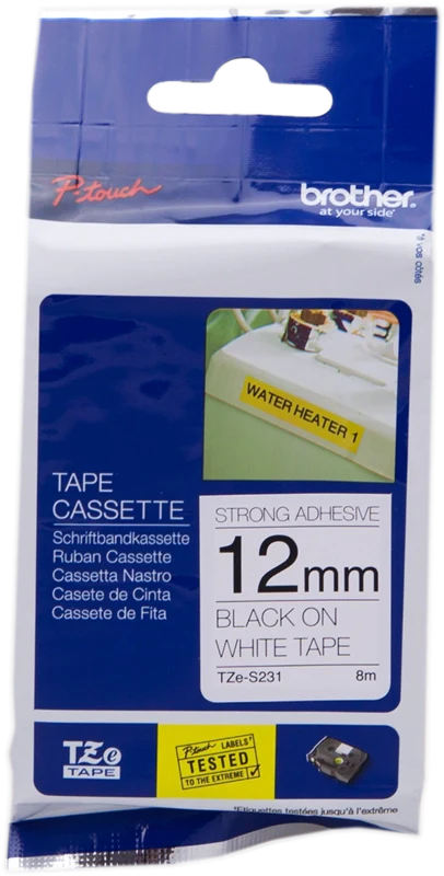 Brother TZE-S231 nastro per etichettatrice Nero su bianco TZ