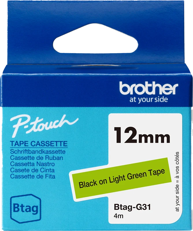 Brother BTAG-G31 nastro per etichettatrice Nero su verde