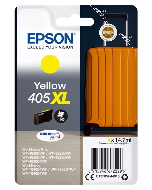 Epson Singlepack Yellow 405XL DURABrite Ultra Ink