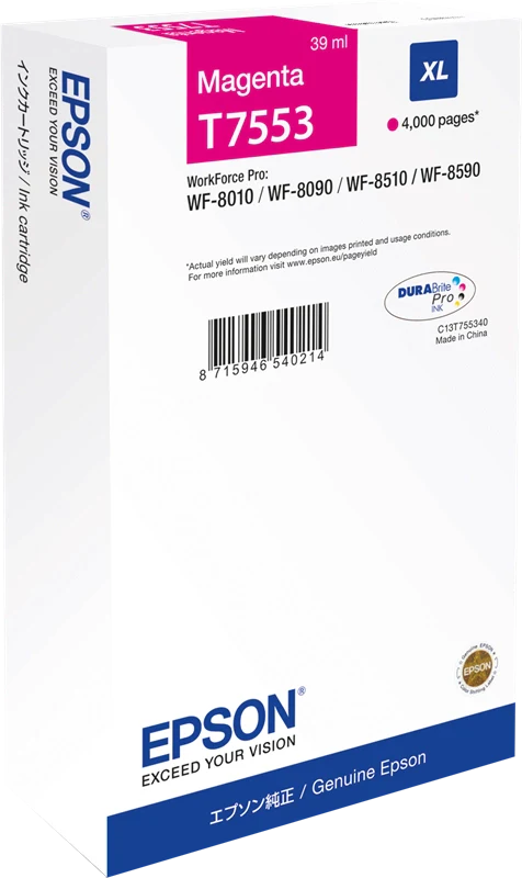 Epson C13T75534N cartuccia d'inchiostro 1 pz Originale Resa elevata (XL) Magenta
