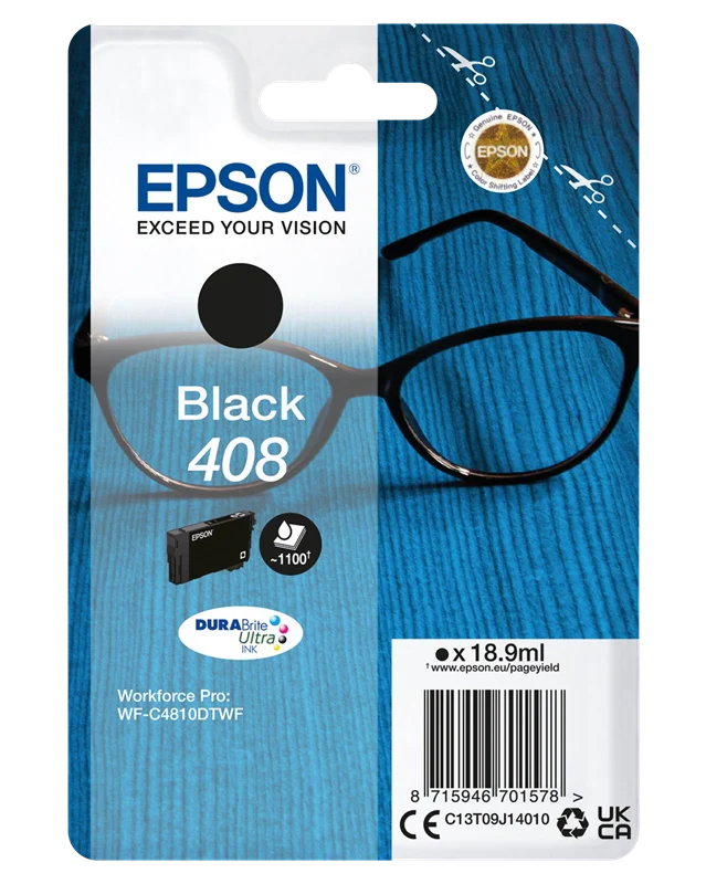 Epson Singlepack Black 408 DURABrite Ultra Ink