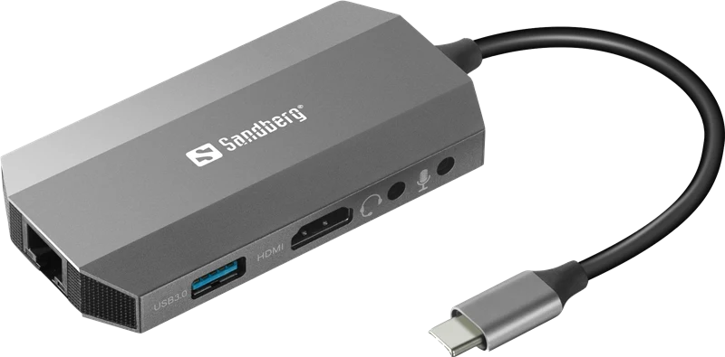 ORIGINAL Sandberg Accessori per computer Grigio 136-33 Dockingstation Sandberg USB-C 6in1 Travel Dock