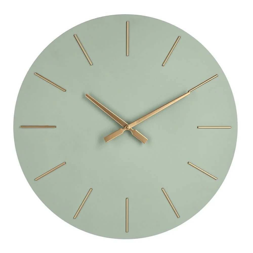Orologio da Parete Rotondo in MDF con Dettagli Dorati 60cm - TIME