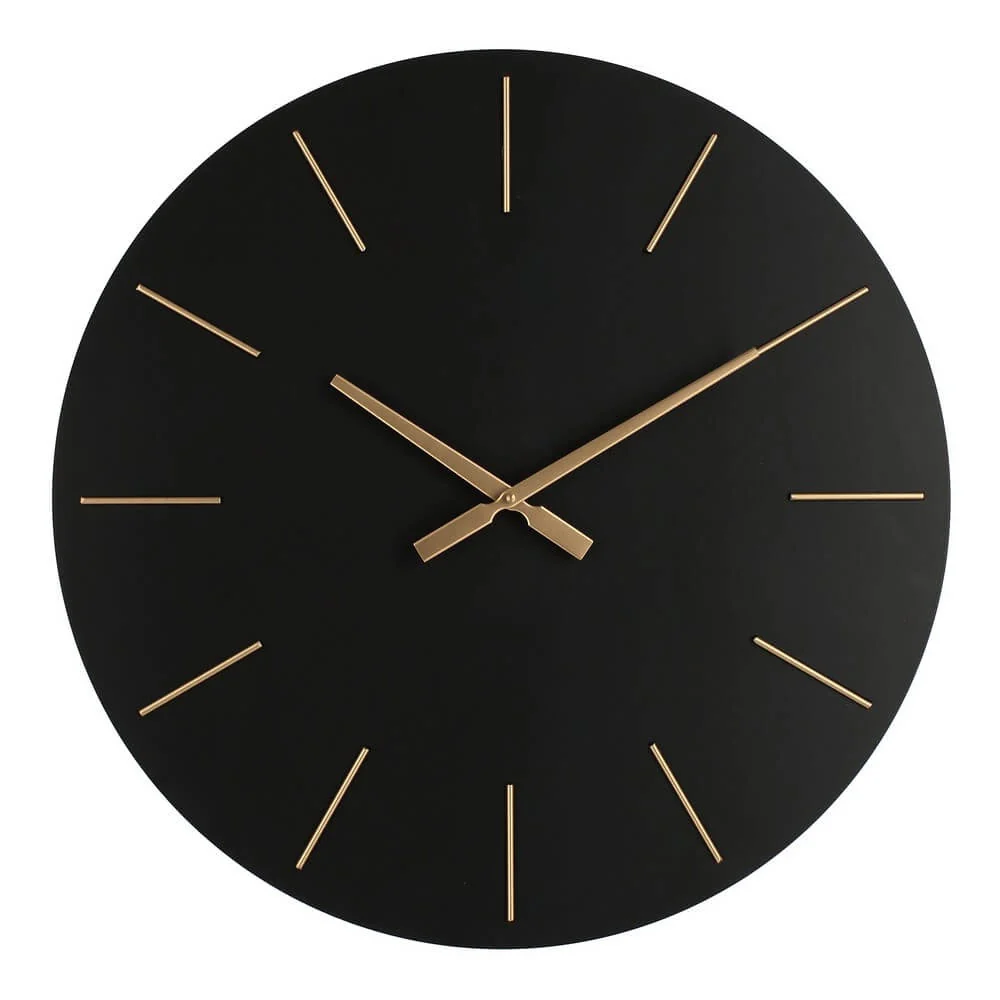 Orologio da Parete Rotondo in MDF con Dettagli Dorati 60cm - TIME - Image 2