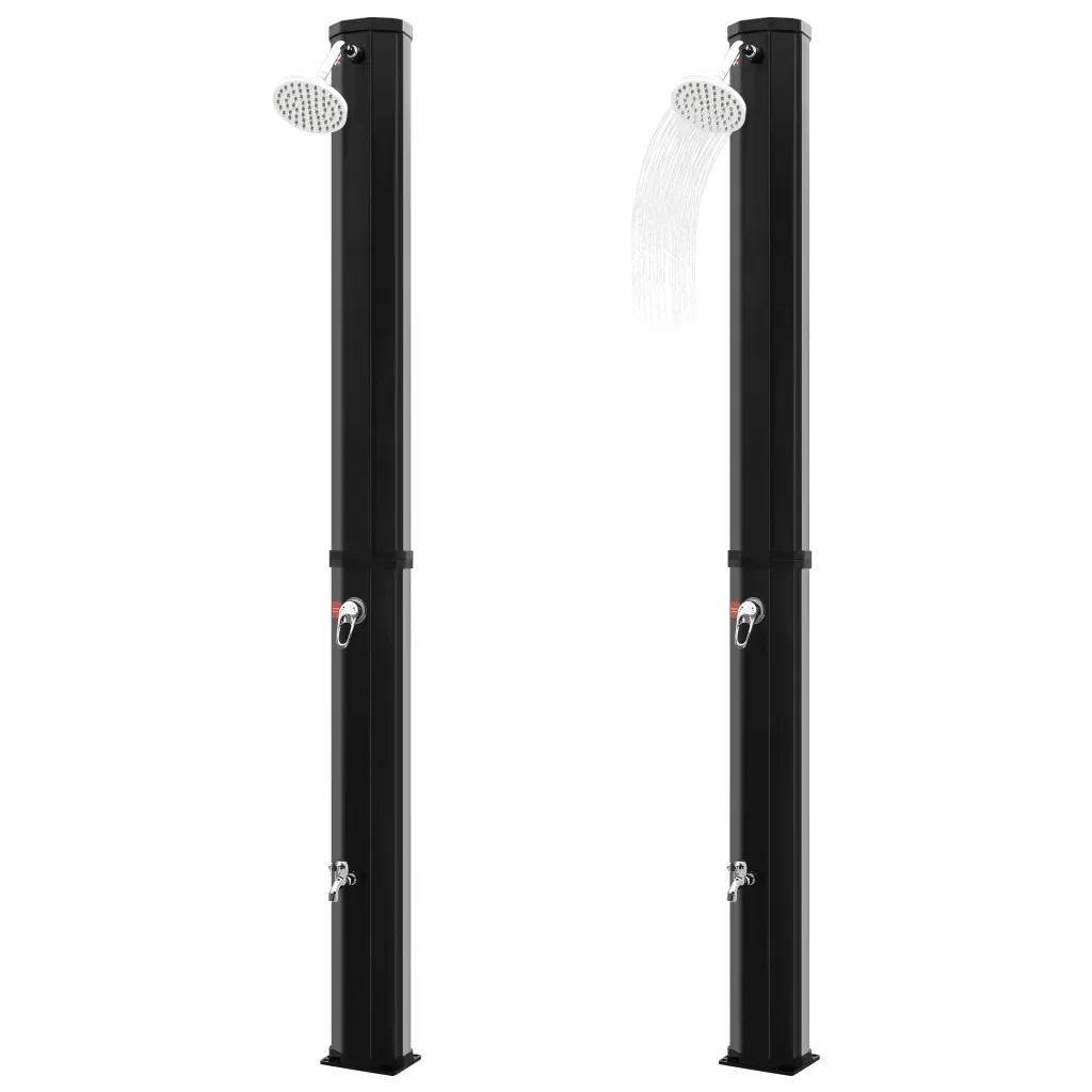 Outdoor Doccia Solare da Esterno con Soffione e Rubinetto 35 L Nero 92942 - Image 3