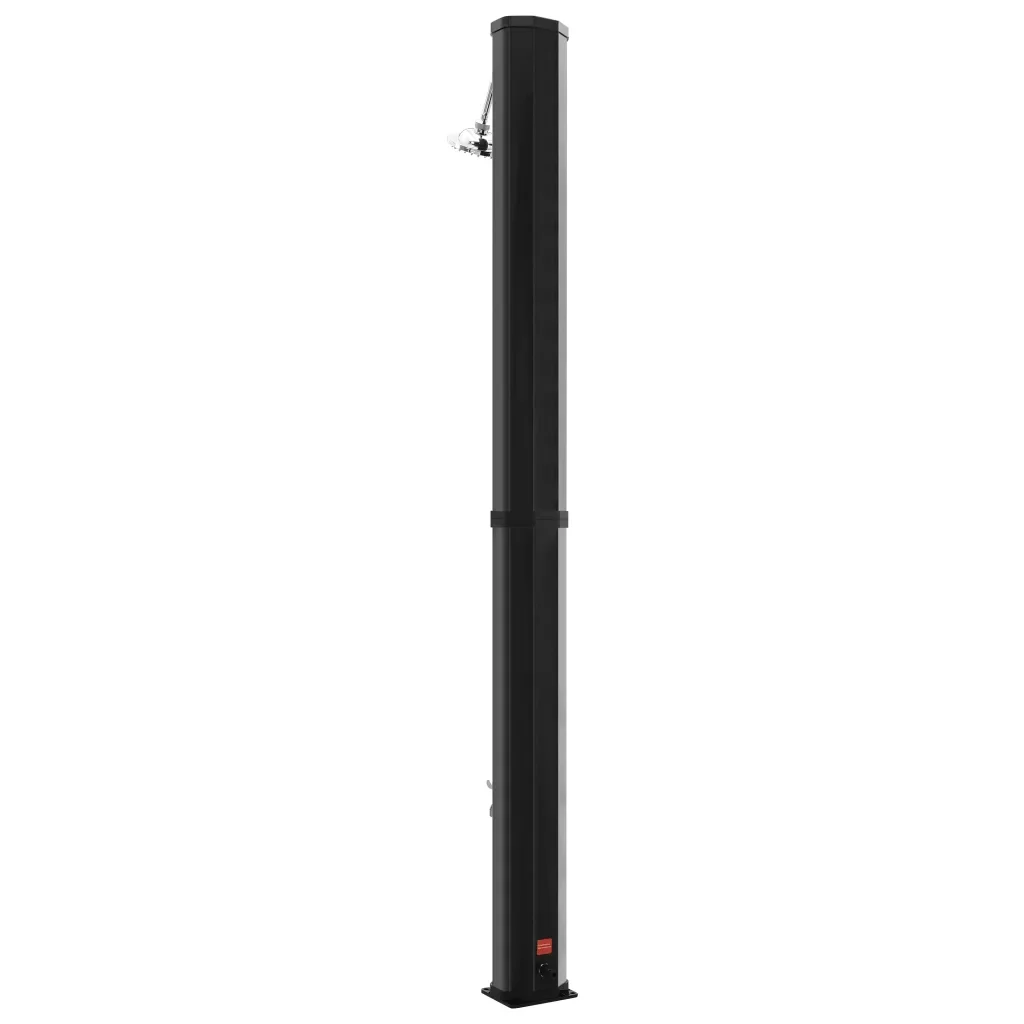 Outdoor Doccia Solare da Esterno con Soffione e Rubinetto 35 L Nero 92942 - Image 5