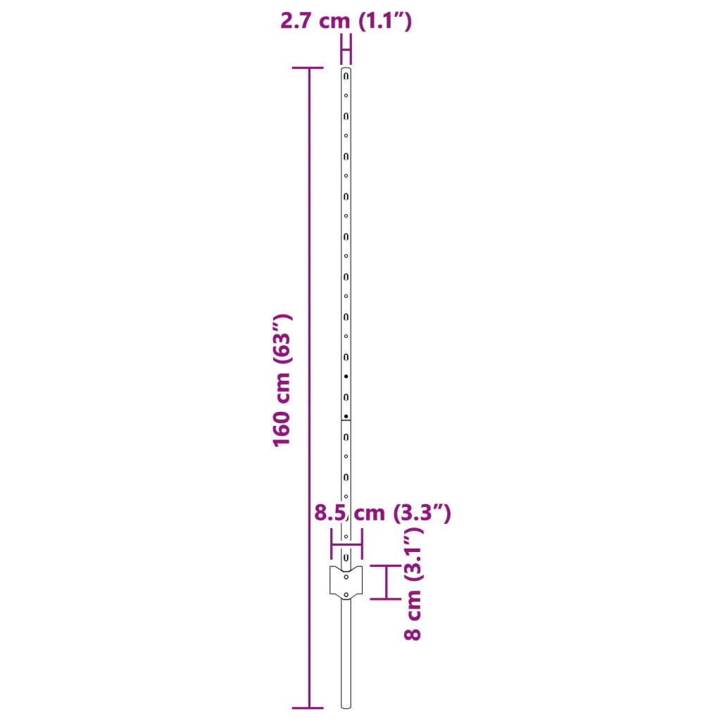 Pali di Recinzione 88 pcs U-Channel Argento 160 cm Acciaio - Image 7