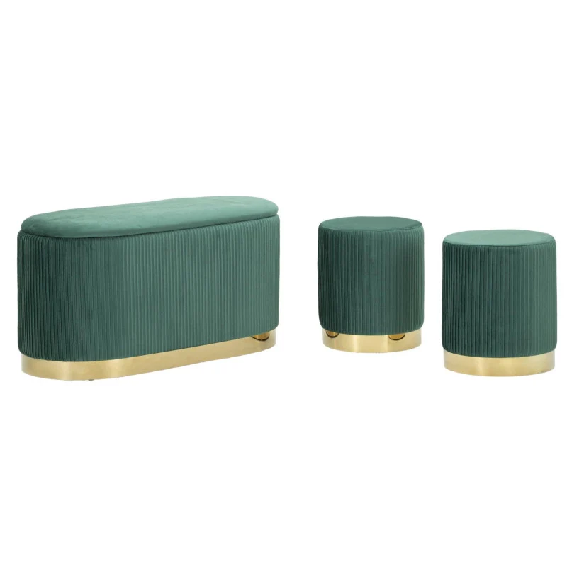 Panca Con Contenitore E Sgabelli Shopy Verde Set 3 Pz cm 80x37x42-29x35 - Image 4