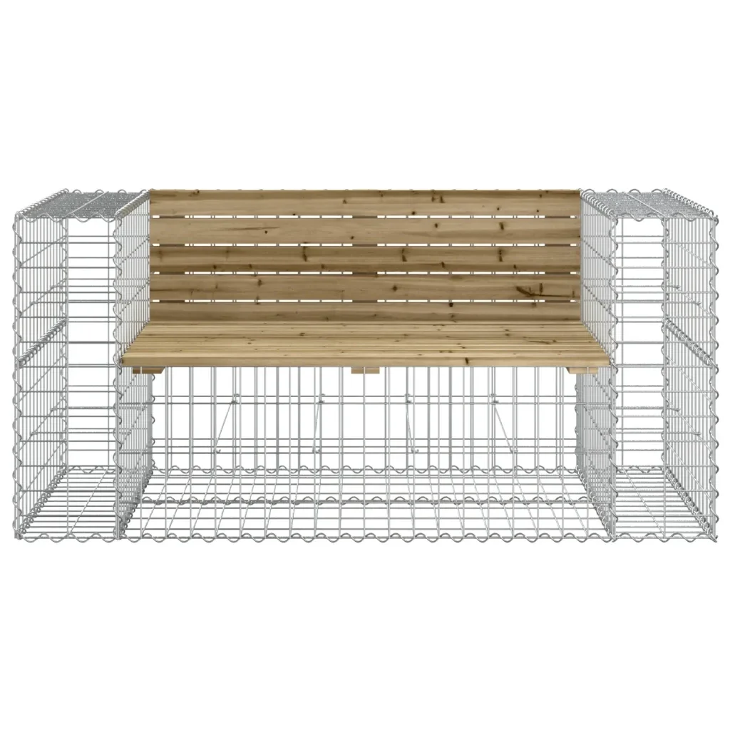 Panca da Giardino Design Gabbione 143x71x65,5cm Pino Impregnato 834379 - Image 3