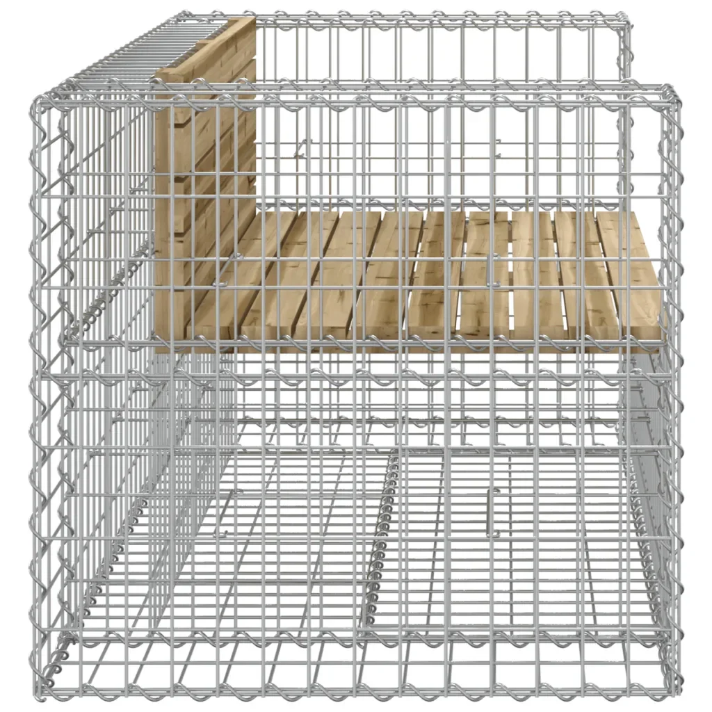 Panca da Giardino Design Gabbione 143x71x65,5cm Pino Impregnato 834379 - Image 4