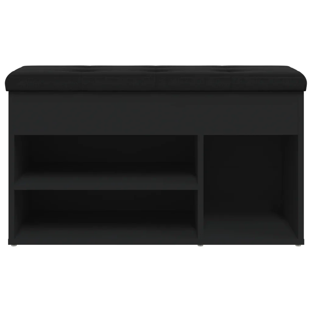 vidaXL Panca Porta Scarpe Nera 82x32x45,5 cm in Legno Multistrato - Image 5