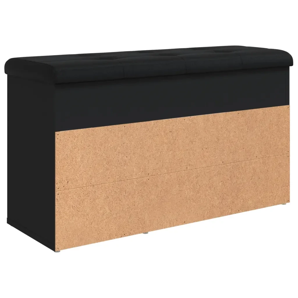 vidaXL Panca Porta Scarpe Nera 82x32x45,5 cm in Legno Multistrato - Image 7