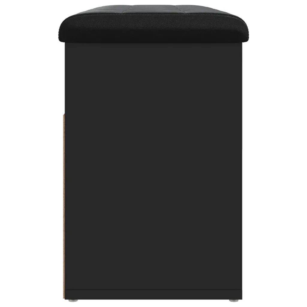 Panca Porta Scarpe Nera 82x32x45,5 cm in Legno Multistrato 835027 - Image 7