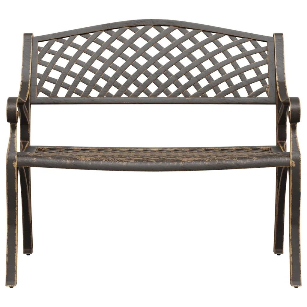 Panchina da Giardino 102 cm in Alluminio Pressofuso Bronzo 317747 - Image 3