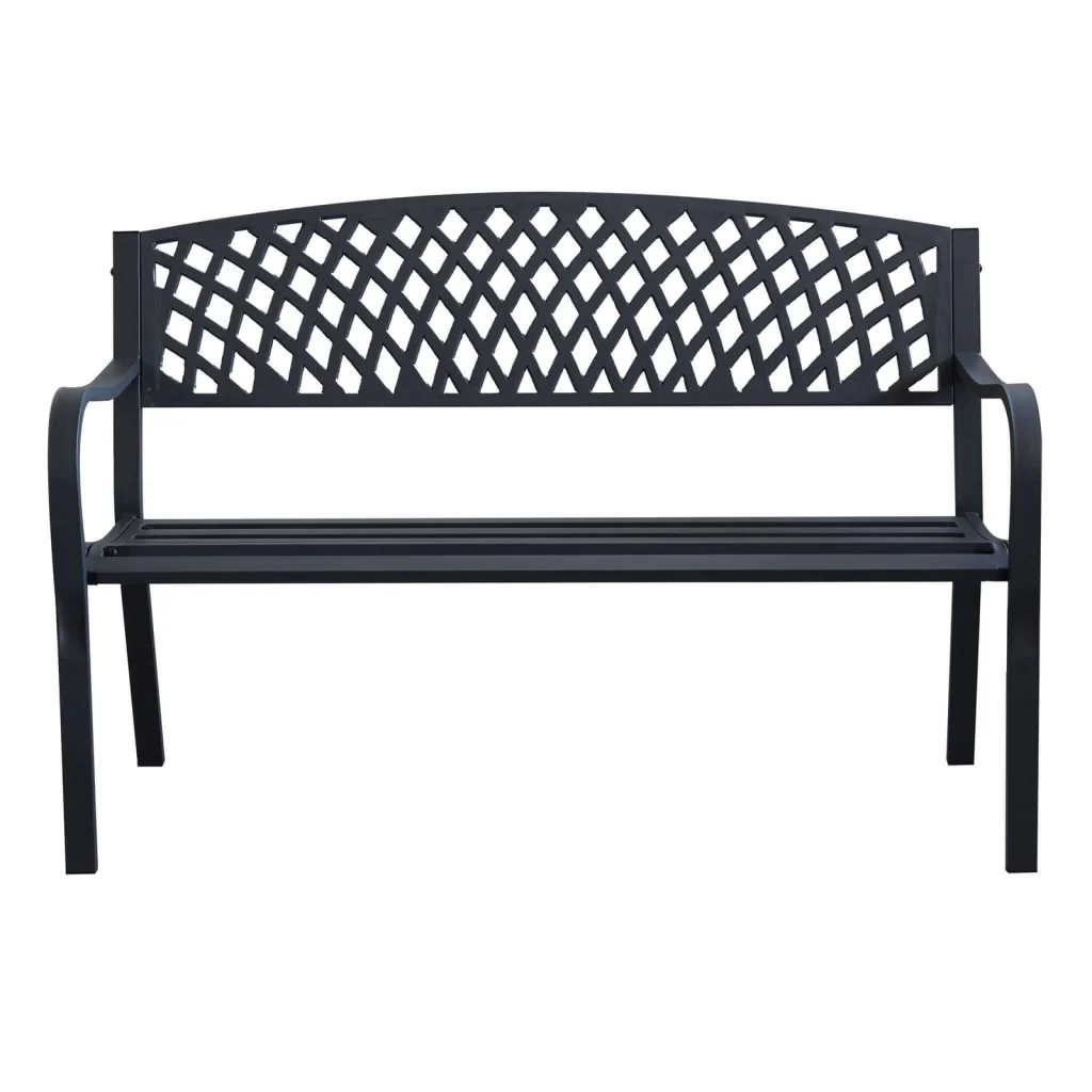 Panchina da Giardino 2 posti in Acciaio Acciaio cm 128x85x56 - SHELDON - Image 4