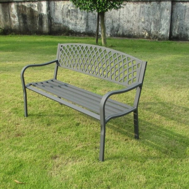Panchina da Giardino 2 posti in Acciaio Acciaio cm 128x85x56 - SHELDON - Image 5
