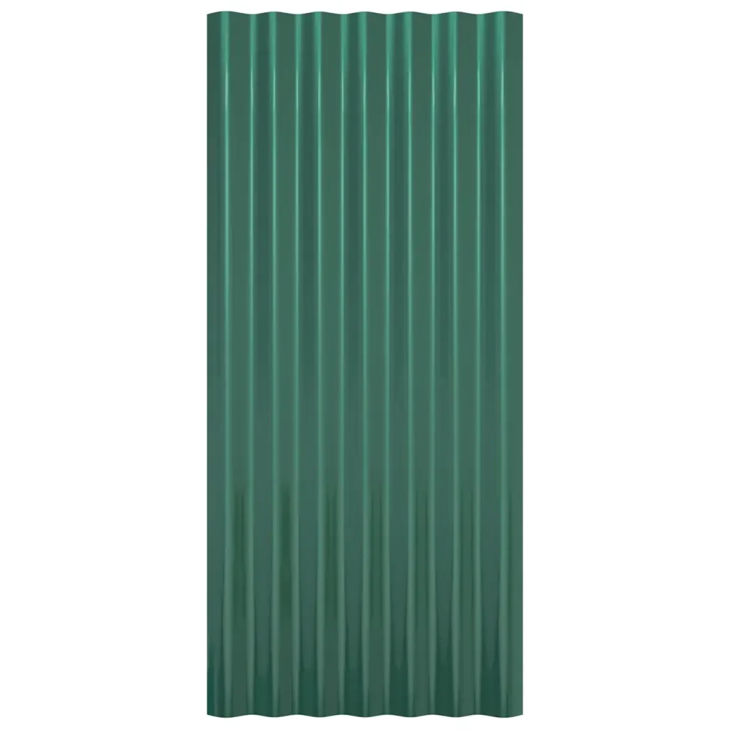 Pannelli Tetto 36pz Acciaio Zincato Verde 80x36 cm 319138 - Image 4