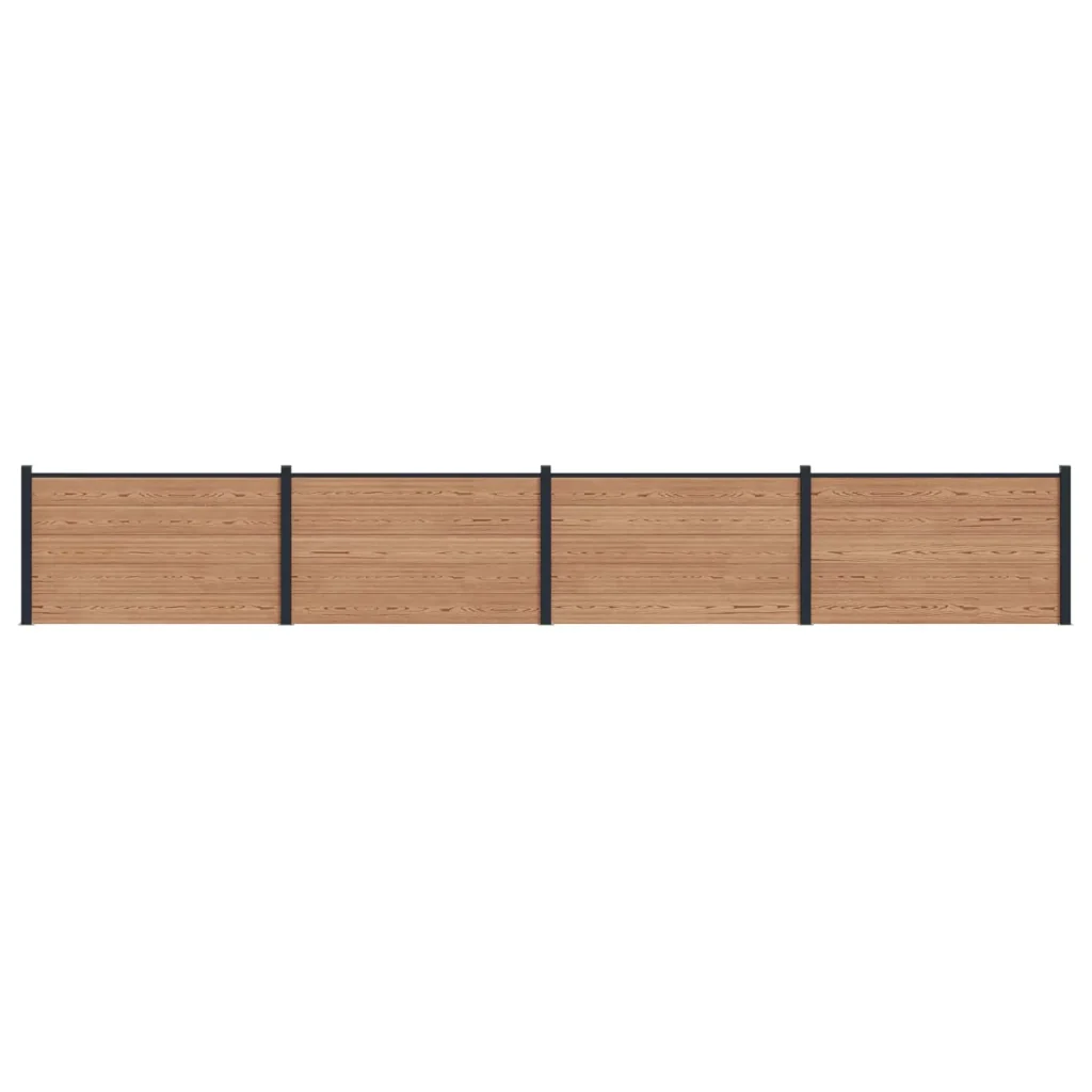 Pannello di Recinzione 4 pcs WPC e Alluminio Marrone