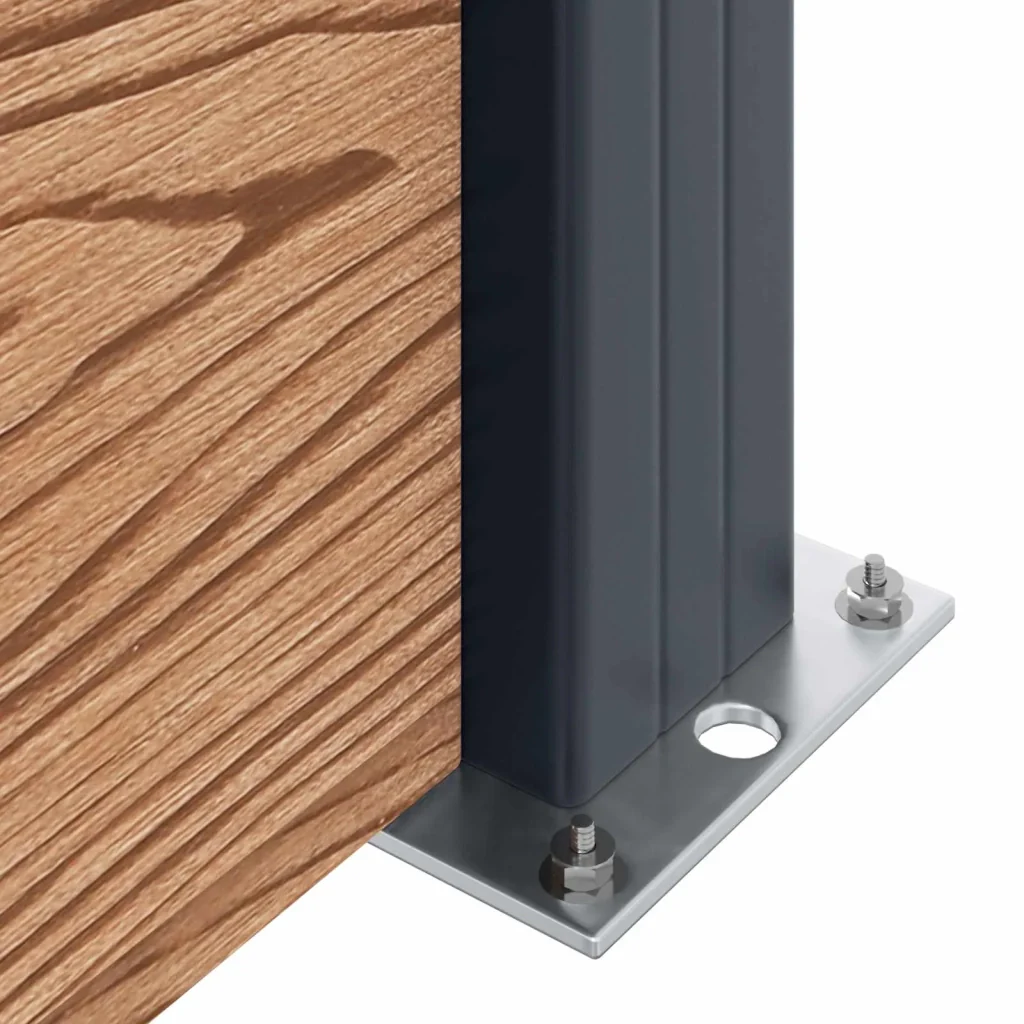 Pannello di Recinzione 4 pcs WPC e Alluminio Marrone - Image 5