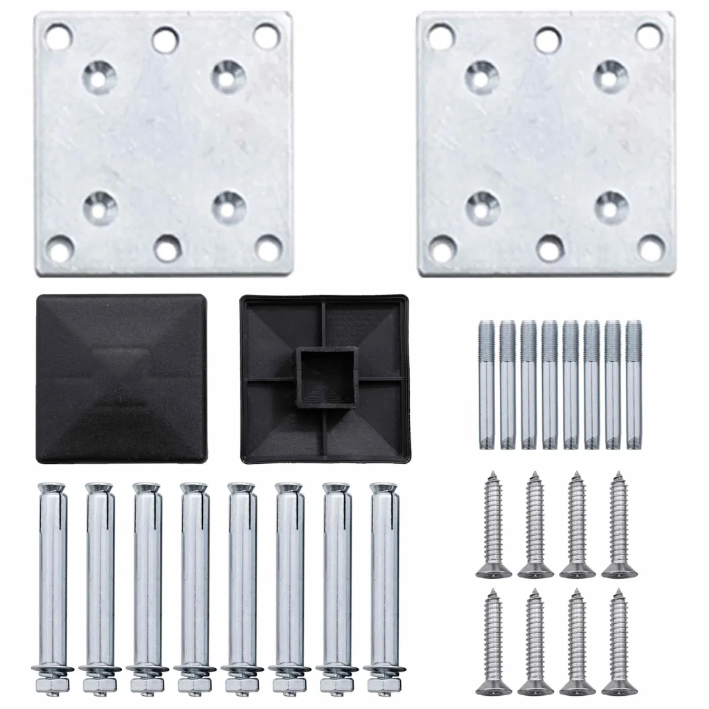 Pannello di Recinzione 4 pcs WPC e Alluminio Marrone - Image 6