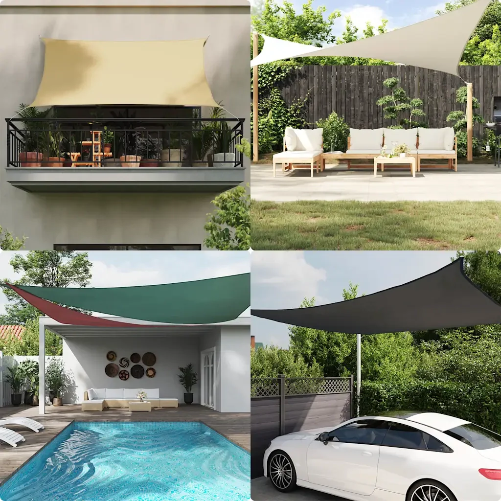 Parasole a Vela in Tessuto Oxford Triangolare 6x6x6 m Rosso 135680