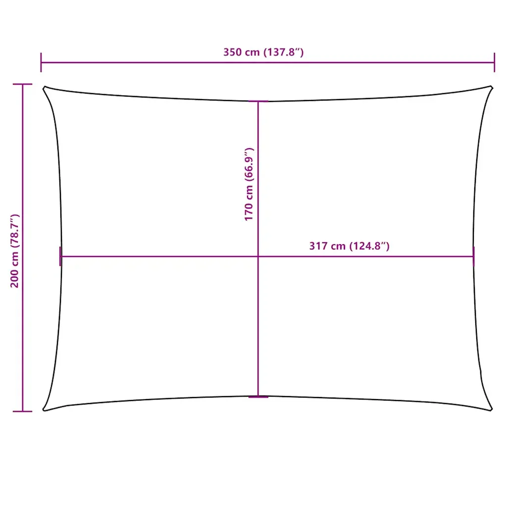 Parasole a Vela Oxford Rettangolare 2x3,5 m Gialla 135586 - Image 10