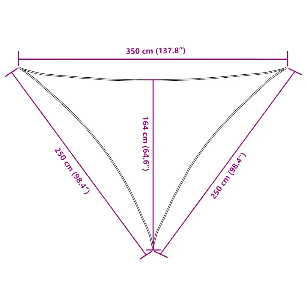 Parasole a Vela Oxford Triangolare 2,5x2,5x3,5 m Terracotta 135389 - Image 10