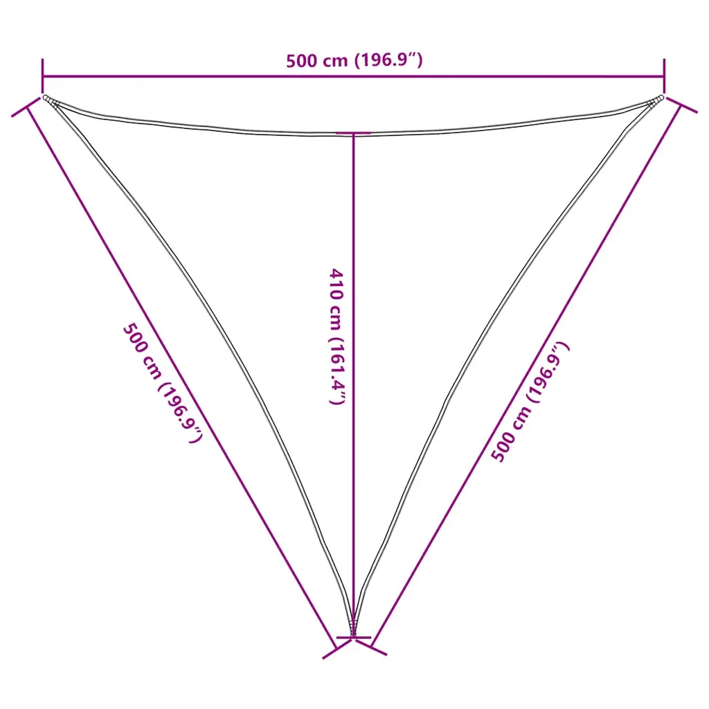 Parasole a Vela Oxford Triangolare 5x5x5 m Blu 135565 - Image 10