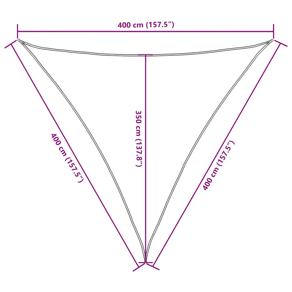 Parasole a Vela Tessuto Oxford Triangolare 4x4x4 m Terracotta 135396 - Image 10