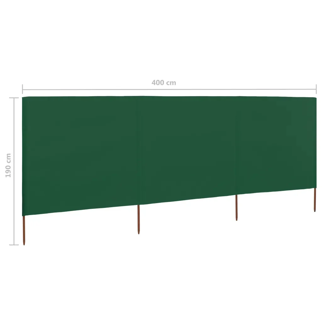 Paravento a 3 Pannelli in Tessuto 400x160 cm Verde cod mxl 54651 - Image 6