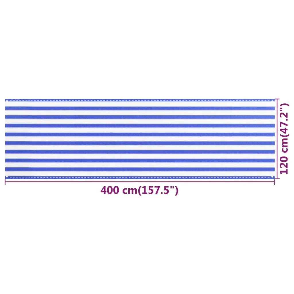 Paravento da Balcone Blu e Bianco 120x400 cm in HDPE 310893 - Image 4