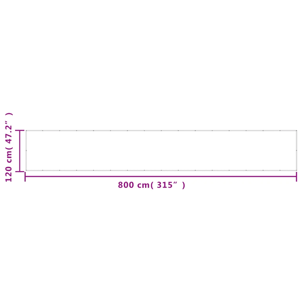 Paravento da Balcone Crema 120x800 cm 100% Poliestere Oxford 4000208 - Image 6
