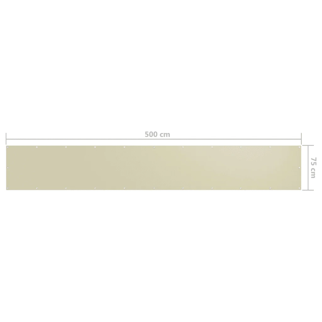 Paravento da Balcone Crema 75x500 cm Tessuto Oxford - Image 5