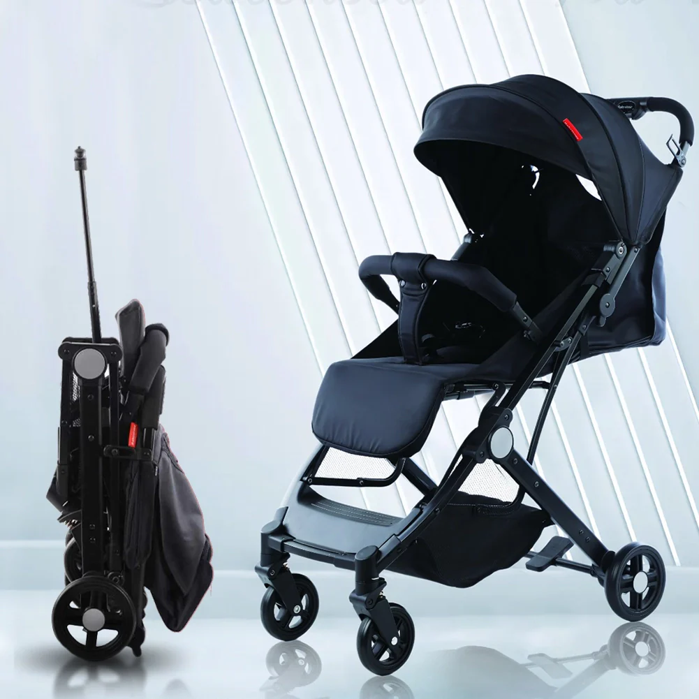 Passeggino Ultraleggero Chiusura Facilitata Salvaspazio Portata 15 kg Nero - Image 3