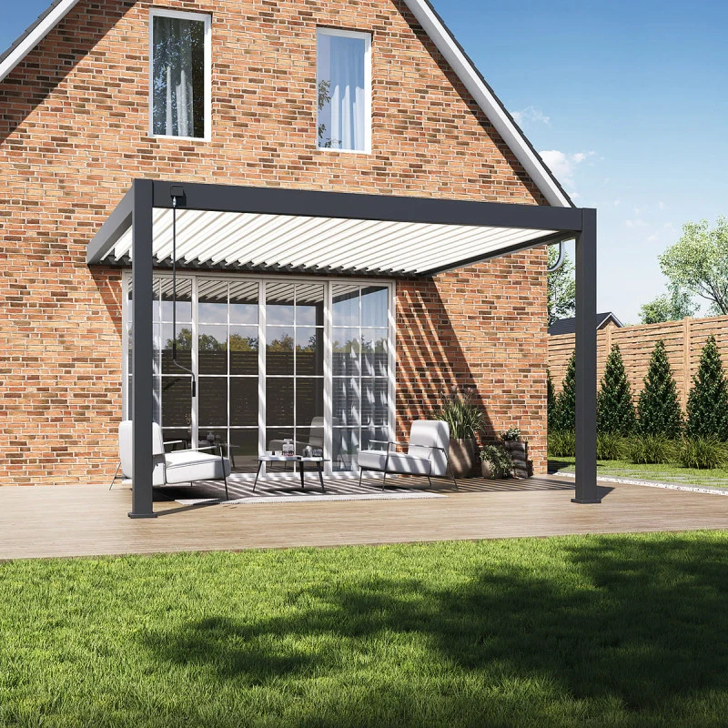 Pergola Bioclimatica Addossata Collezione VS 4x4M - Antracite/Bianco - V2 - Image 5