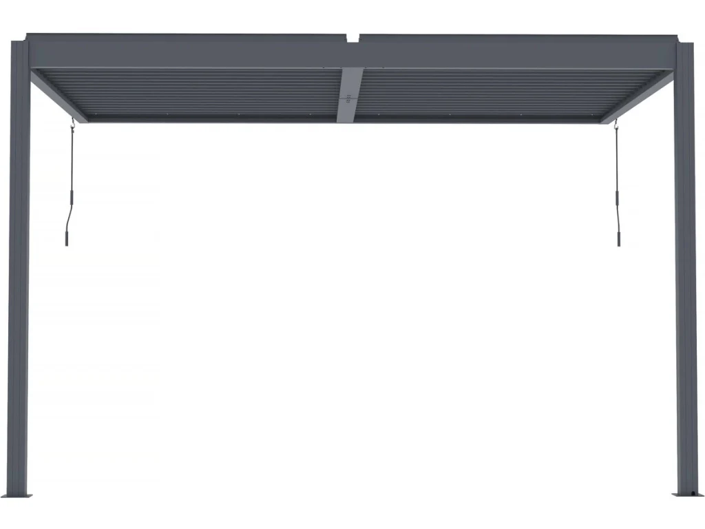 Pergola bioclimatica addossata "Windsor" con led - 3 x 4 m - Antracite