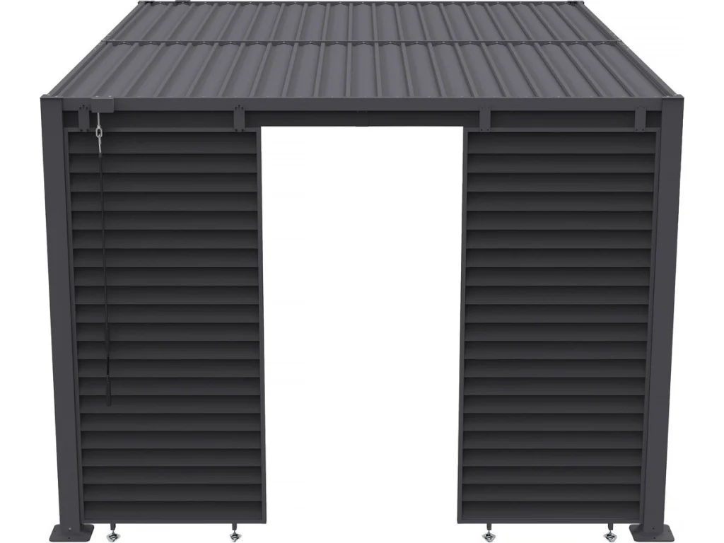 Persiana in acciaio zincato "Clifford" per pergola bioclimatica - 92 x 4 x 208 cm - Grigio - Image 4