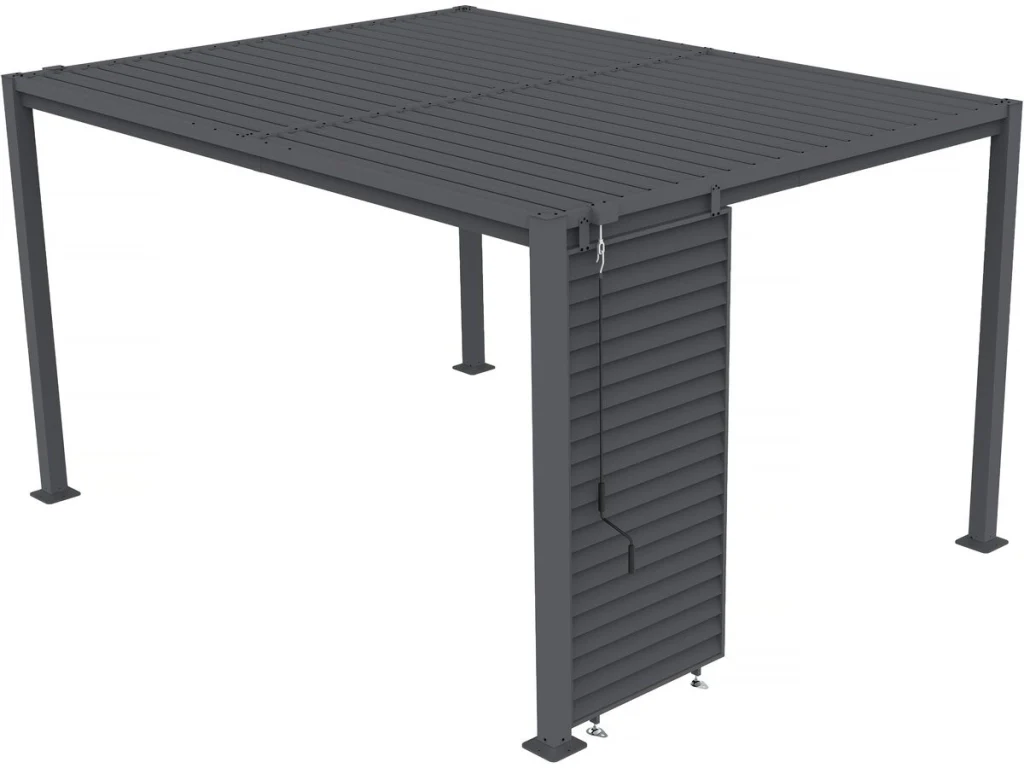 Persiana in acciaio zincato "Clifford" per pergola bioclimatica - 92 x 4 x 208 cm - Grigio - Image 5
