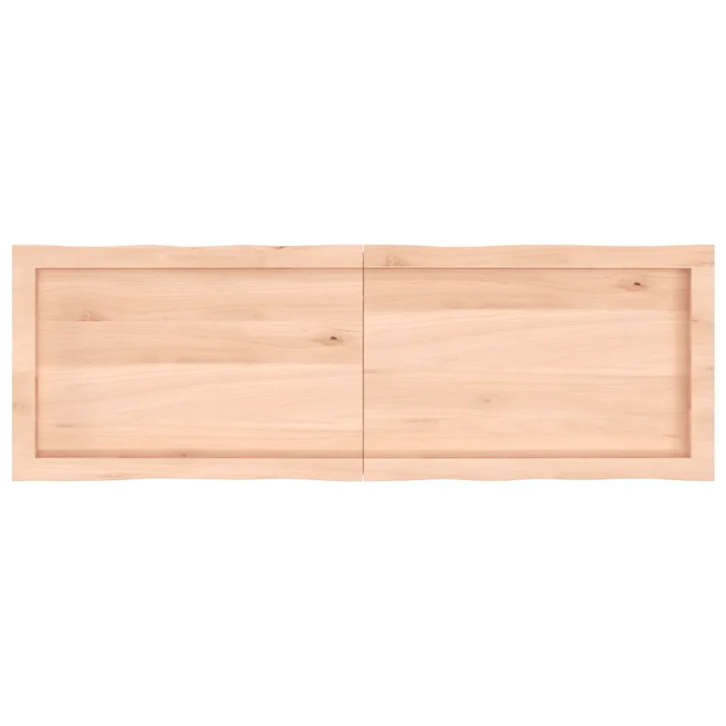 Piano per Tavolo 140x60x(2-6) cm Rovere Non Trattato Bordi Vivi 363901 - Image 2